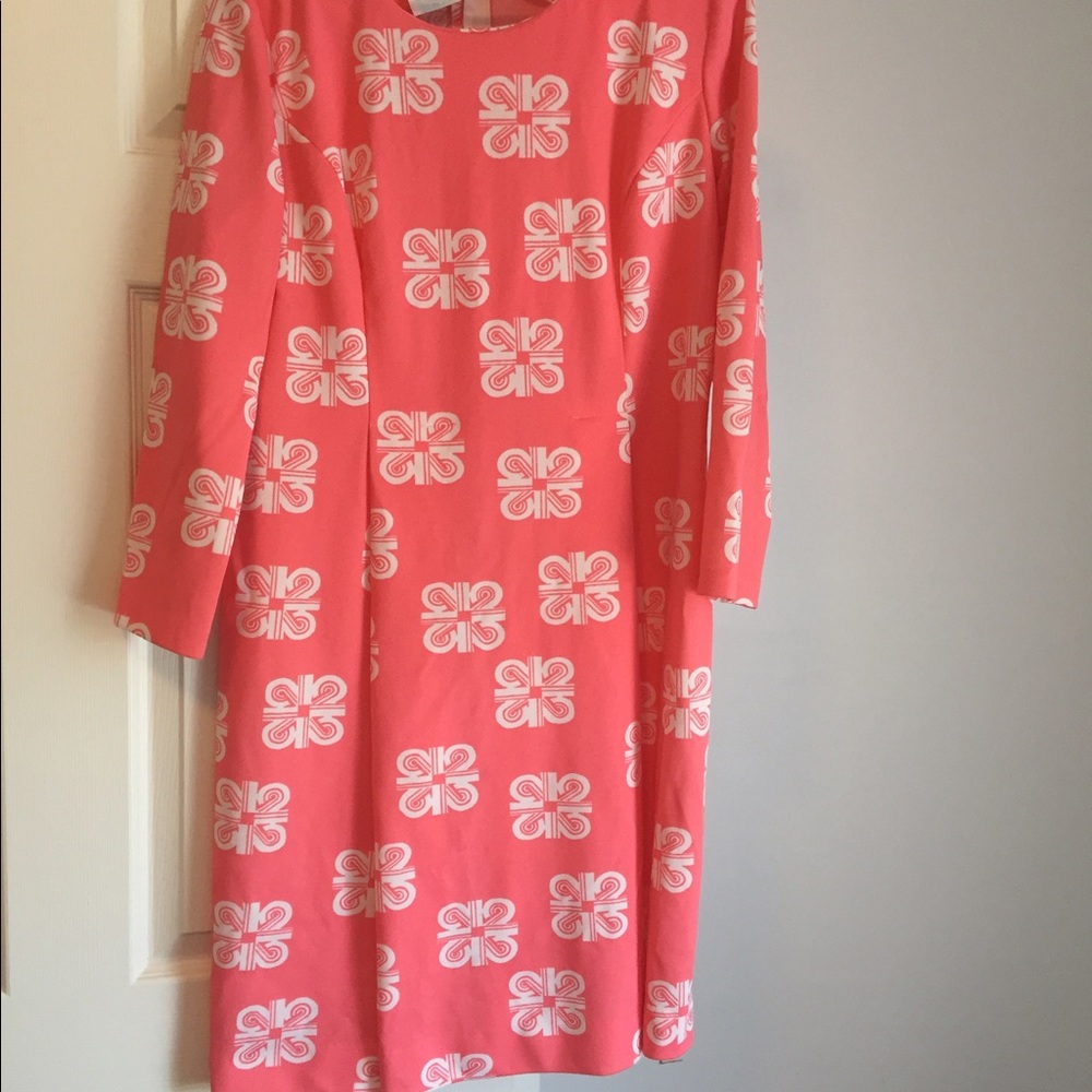 Vintage pink/coral and white dress.