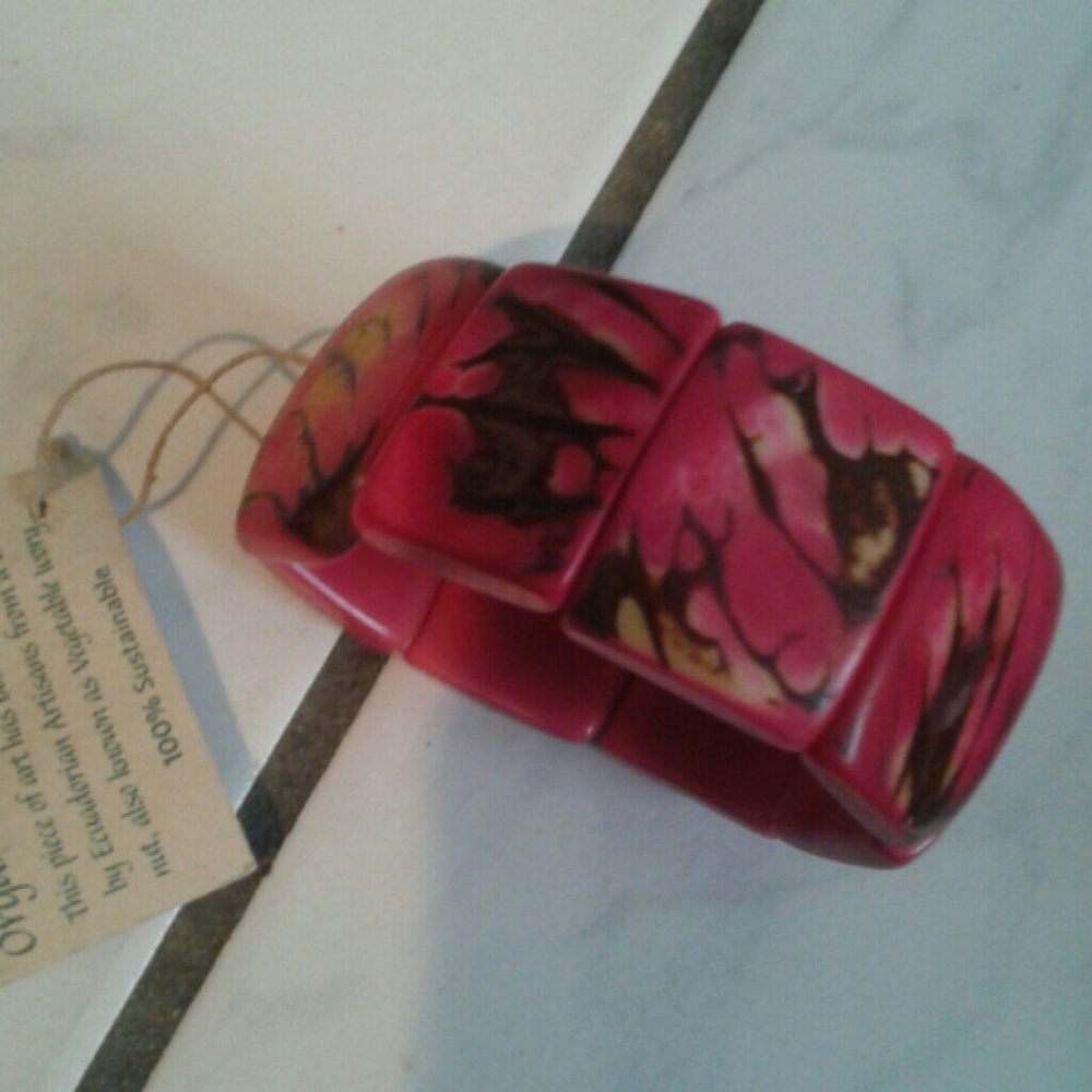 SALE! Nwt natural stone bracelet design hot pink/ mixed colors