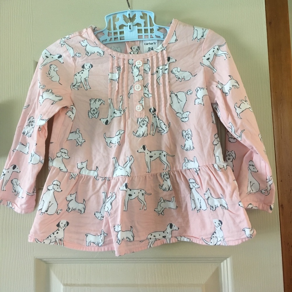 Dog puppy print blouse