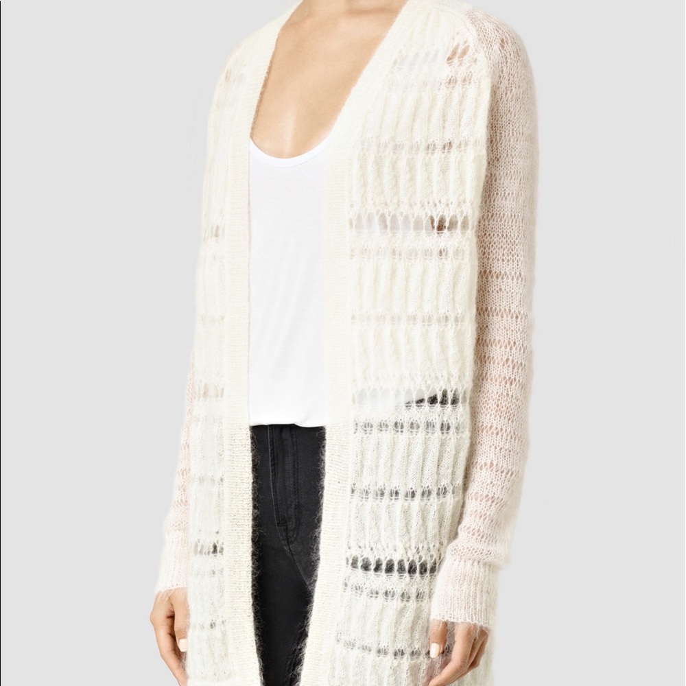 ALL SAINTS NWOT Mohair Cole Cardigan in Chalk