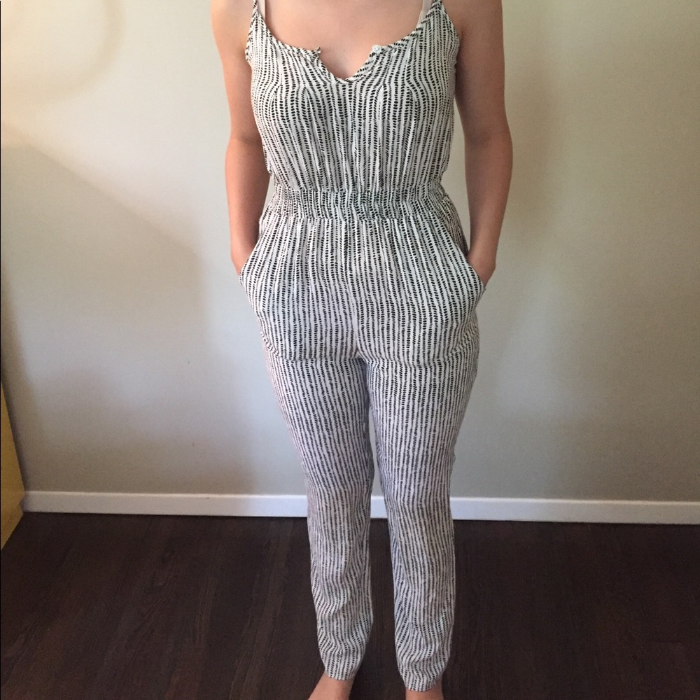 black & white jumpsuit