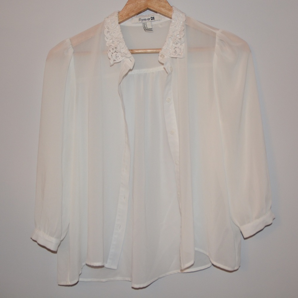 Sheer button down blouse