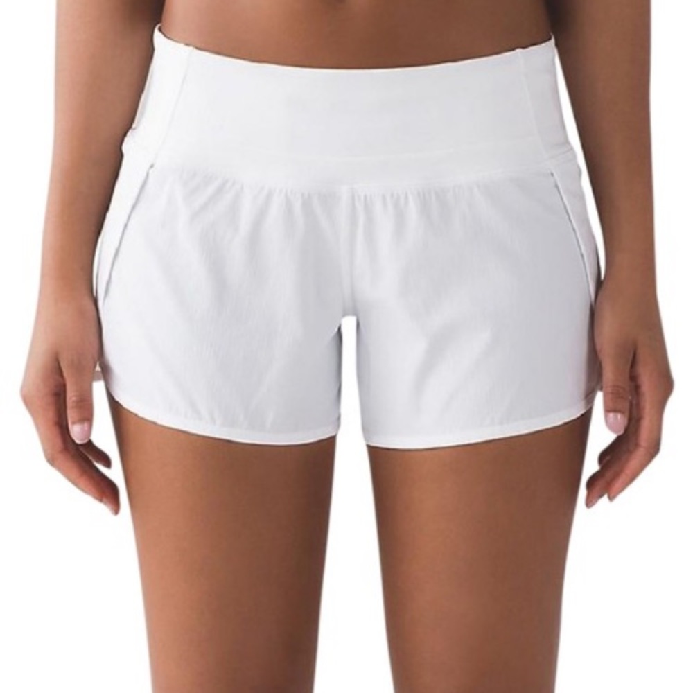 White LuLuLemon Speed shorts! Perfect condition