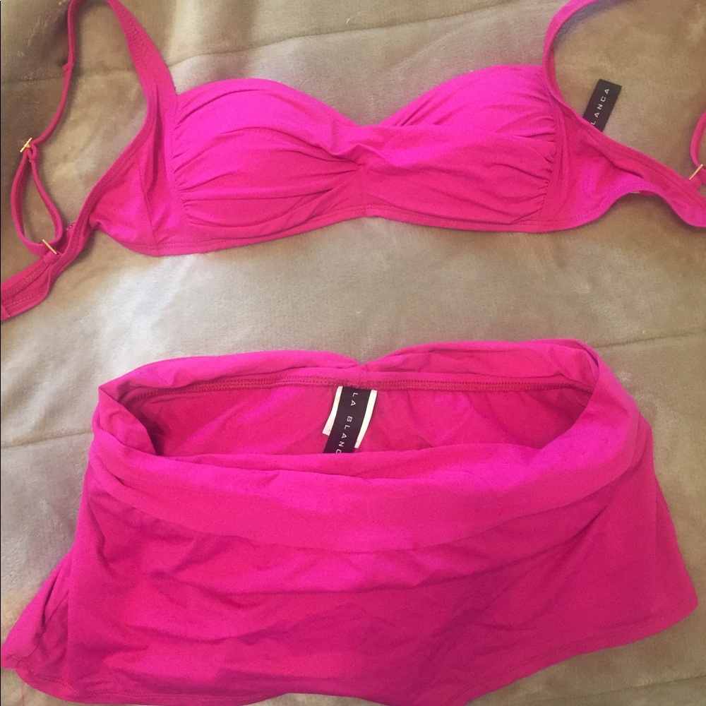 Super trendy and never worn Bikini top and skirt
