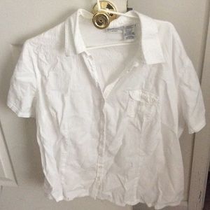 White button down top