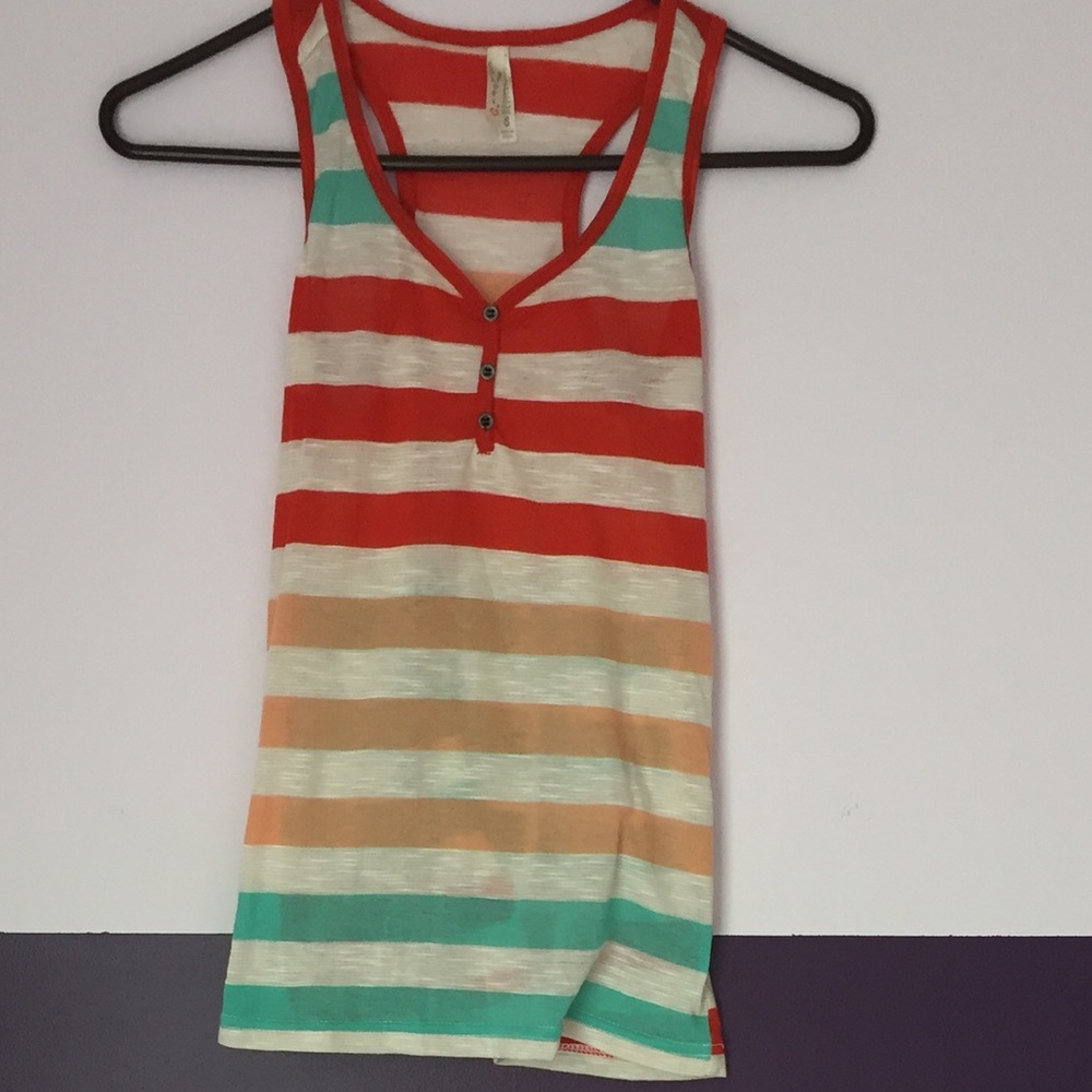 Orange and mint tank top