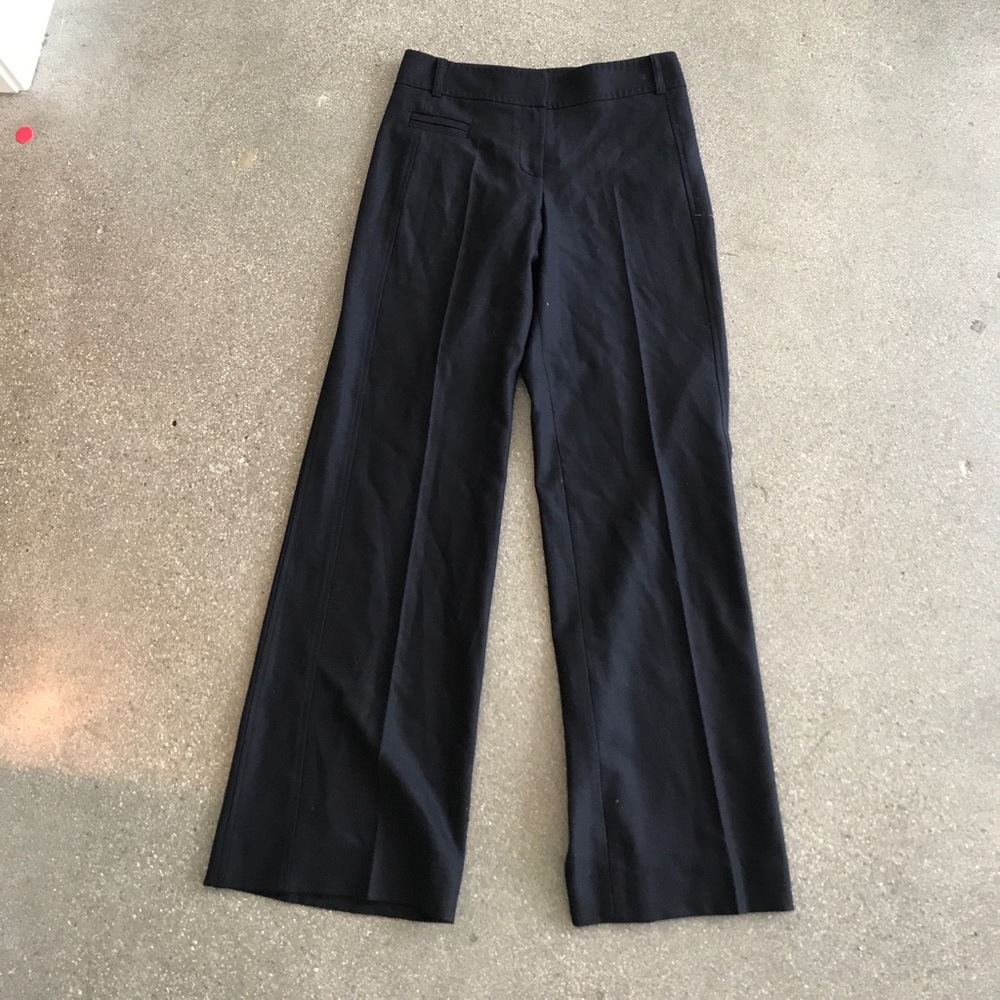 navy DVF wide leg dress pant