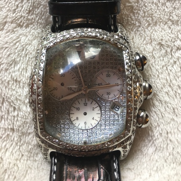 Diamond encrusted heavy marine bubble watch