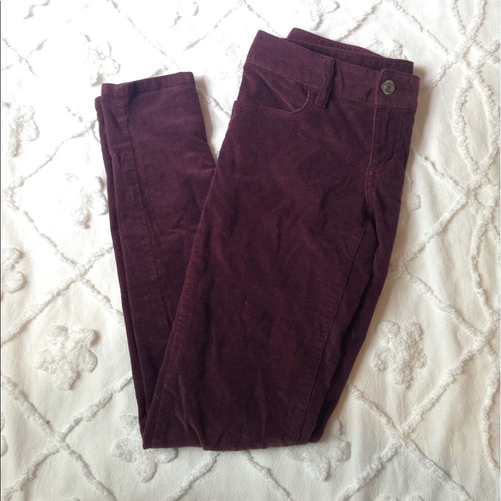 Purple/plum corduroy skinny jeans