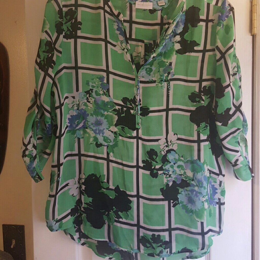 See through printed blouse