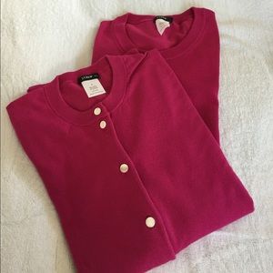 🌺 J. Crew magenta Jackie twinset VGUC