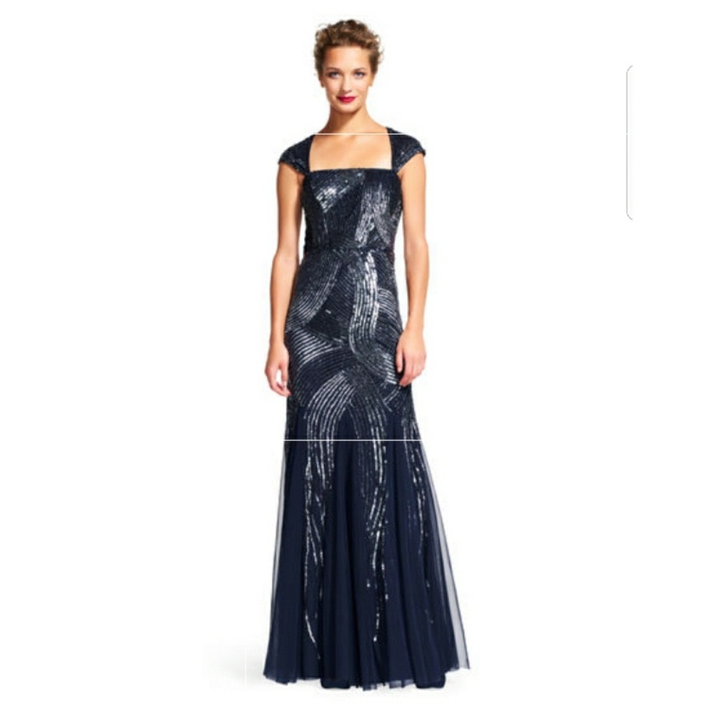 BRAND NEW Adrianna Pappell Black beaded gown