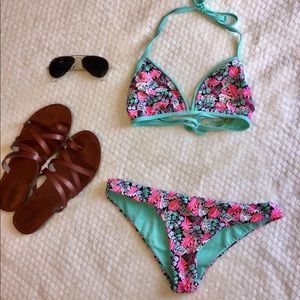 LA Hearts floral patterned Bikini set