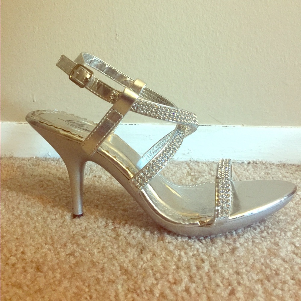Rhinestone strappy high heels