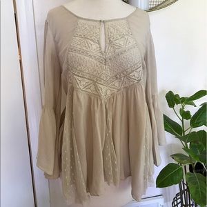 Free People Swiss dot peasant top