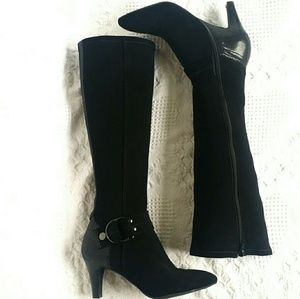 Alex Marie Black Synthetic Suede Boots