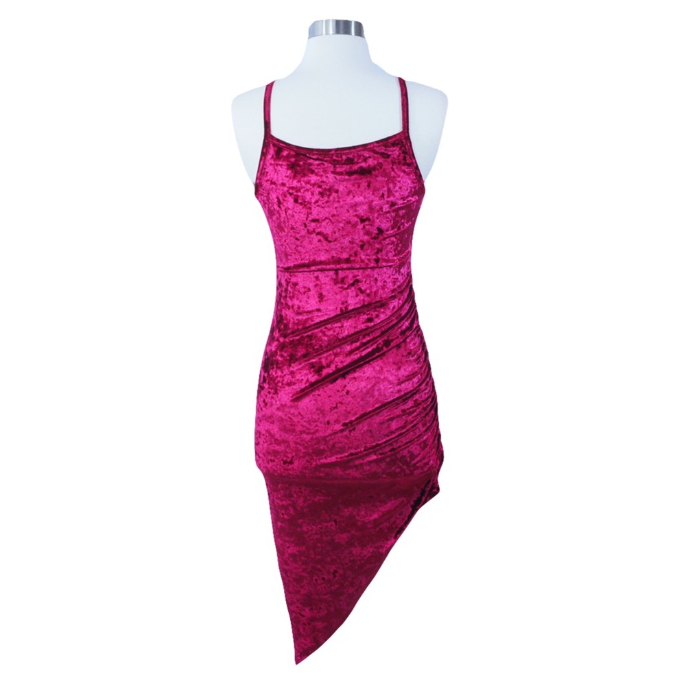Burgundy Bodycon Velvet Dress - Picture 7 of 7