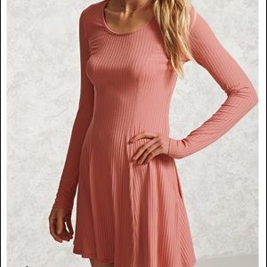 Forever 21 Ribbed knit swing dress w lace backing