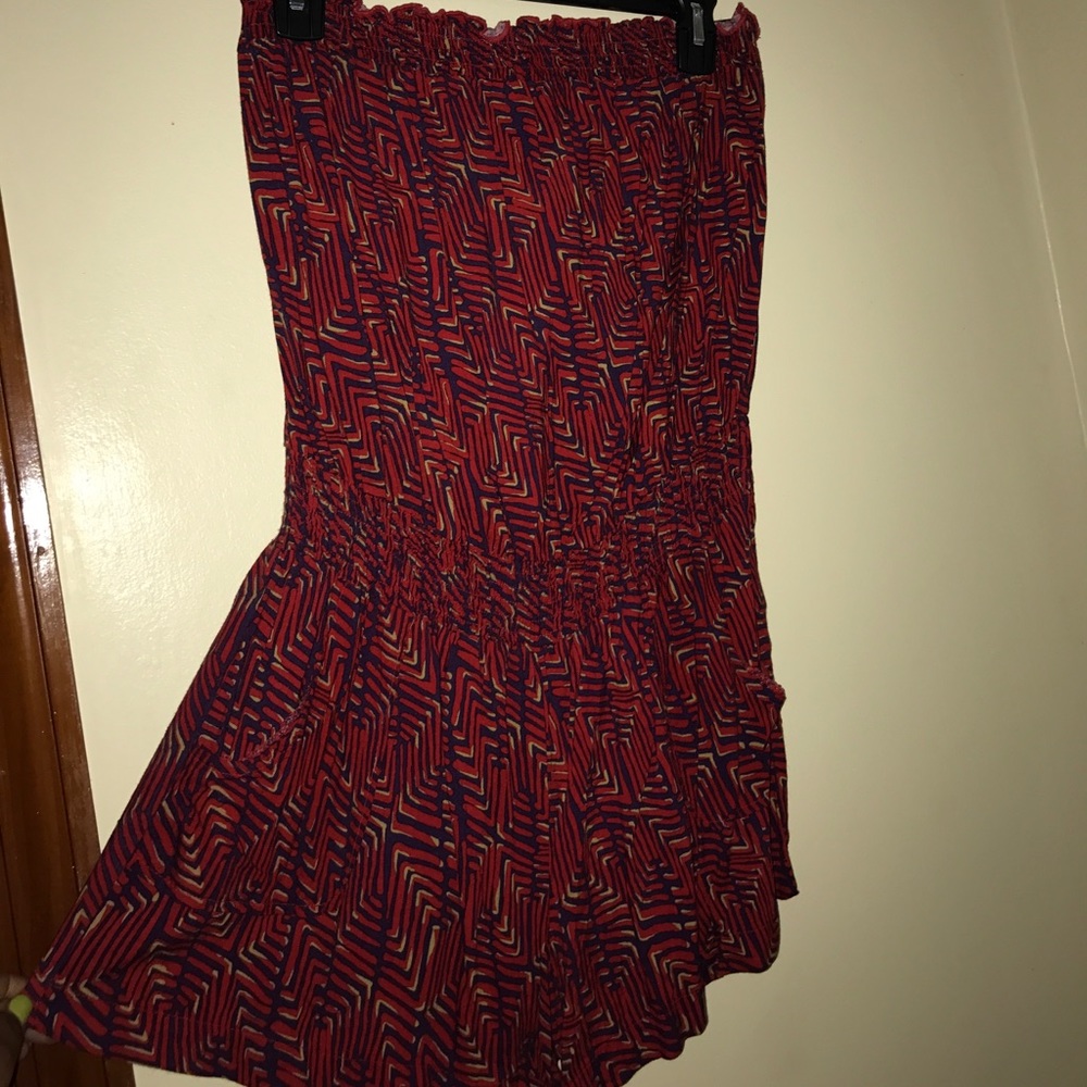 Red patterned romper