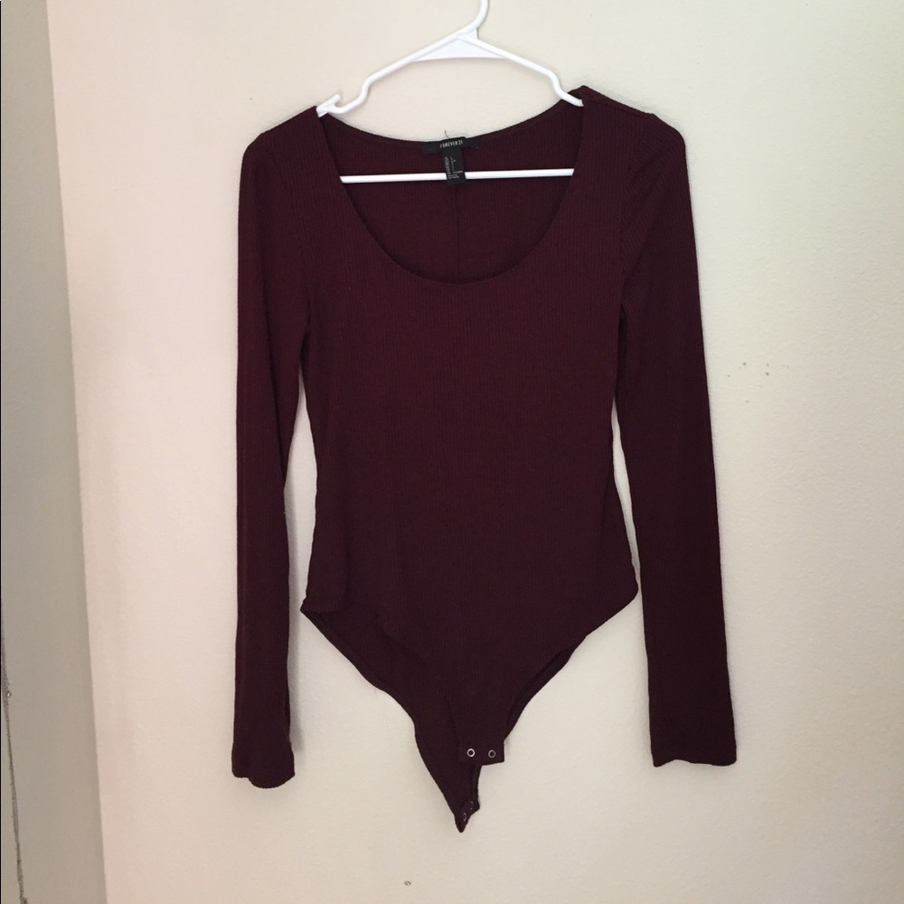 Maroon Forever 21 Bodysuit