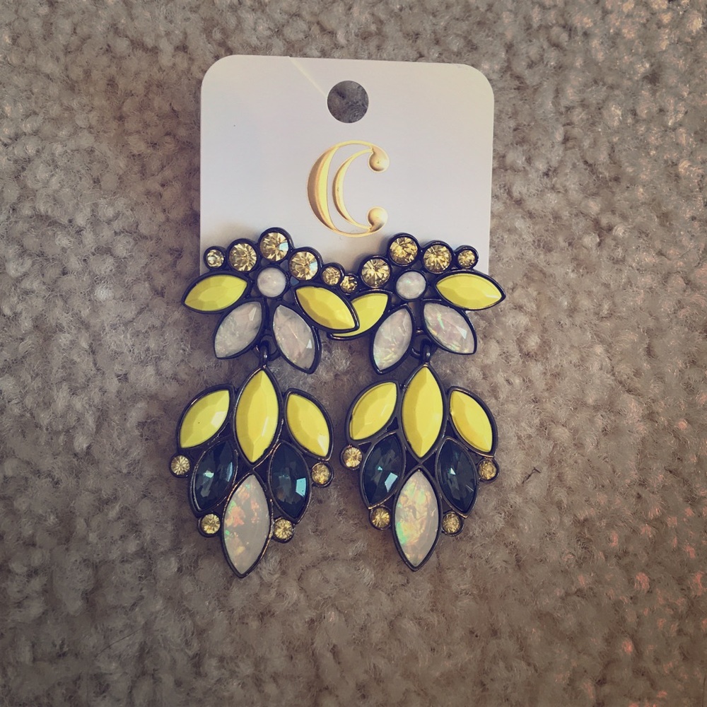 Yellow Iridescent Earrings