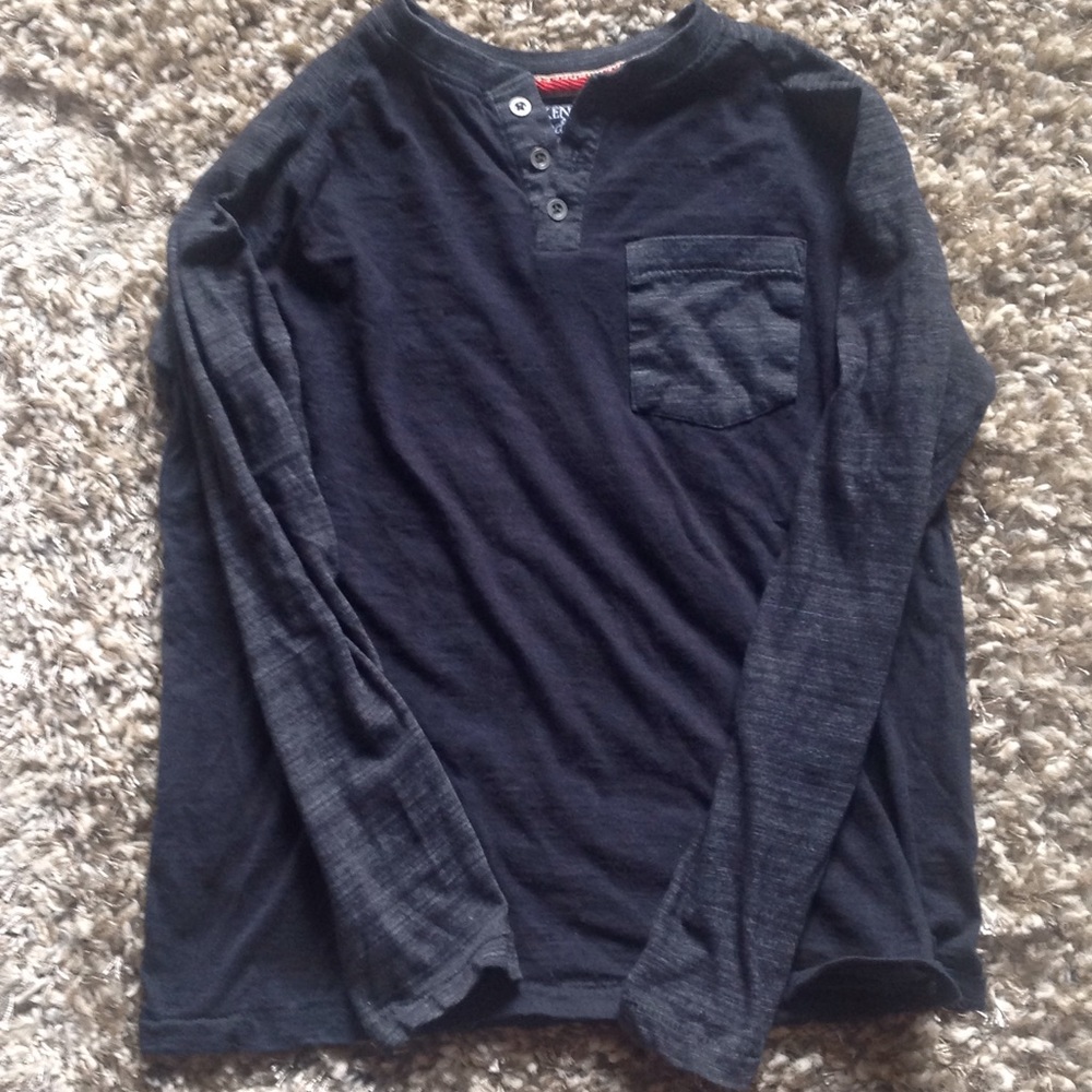 Boys Black and Heathered Grey Henley
