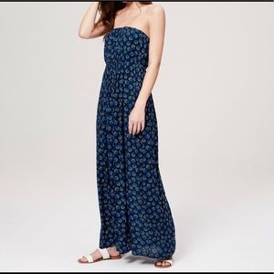 Loft Beach Oceanic Floral Strapless Maxi Dress