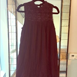Maroon Dress with Lace Detail