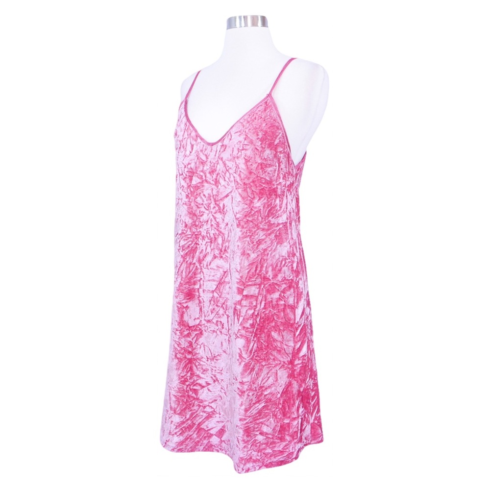 ⚡️⚡️CLEARANCE Pink Slip Velvet Shift Mini Dress - Picture 6 of 7