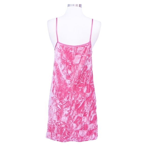 ⚡️⚡️CLEARANCE Pink Slip Velvet Shift Mini Dress - Picture 7 of 7