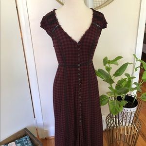 Urban Outfitters sleeveless flannel plaid maxi