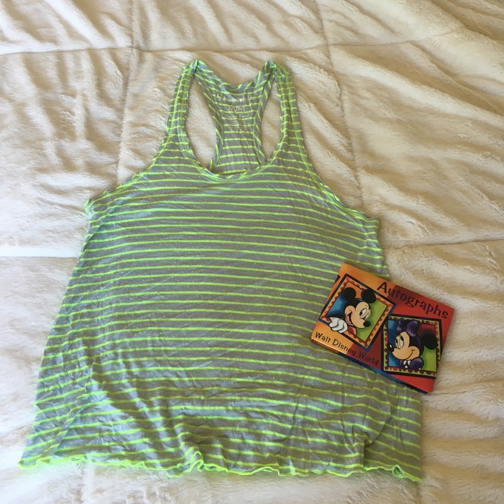 Aeropastle gray and neon green racerback tank