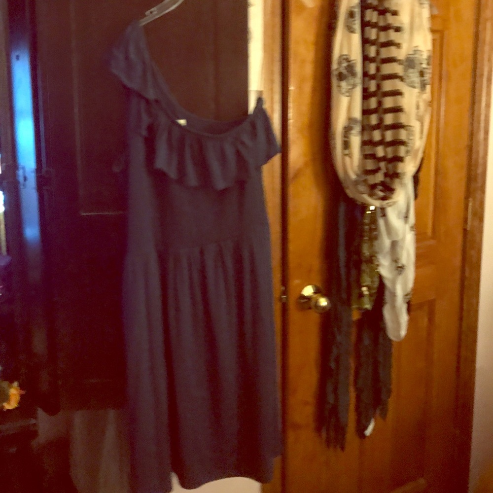 Navy Shoulder Dress
