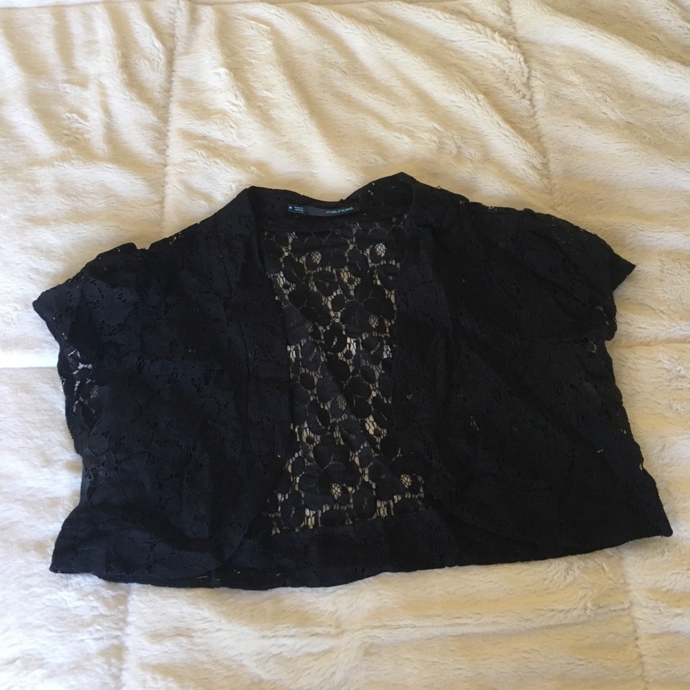 Black lace crop jacket