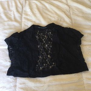 Black lace crop jacket
