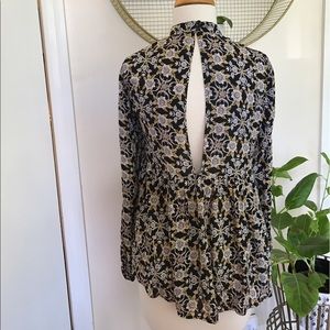 Urban Outfitters floral mock neck babydoll top