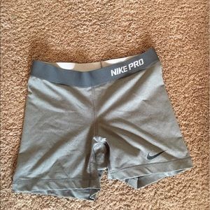 Nike Pro grey spandex shorts