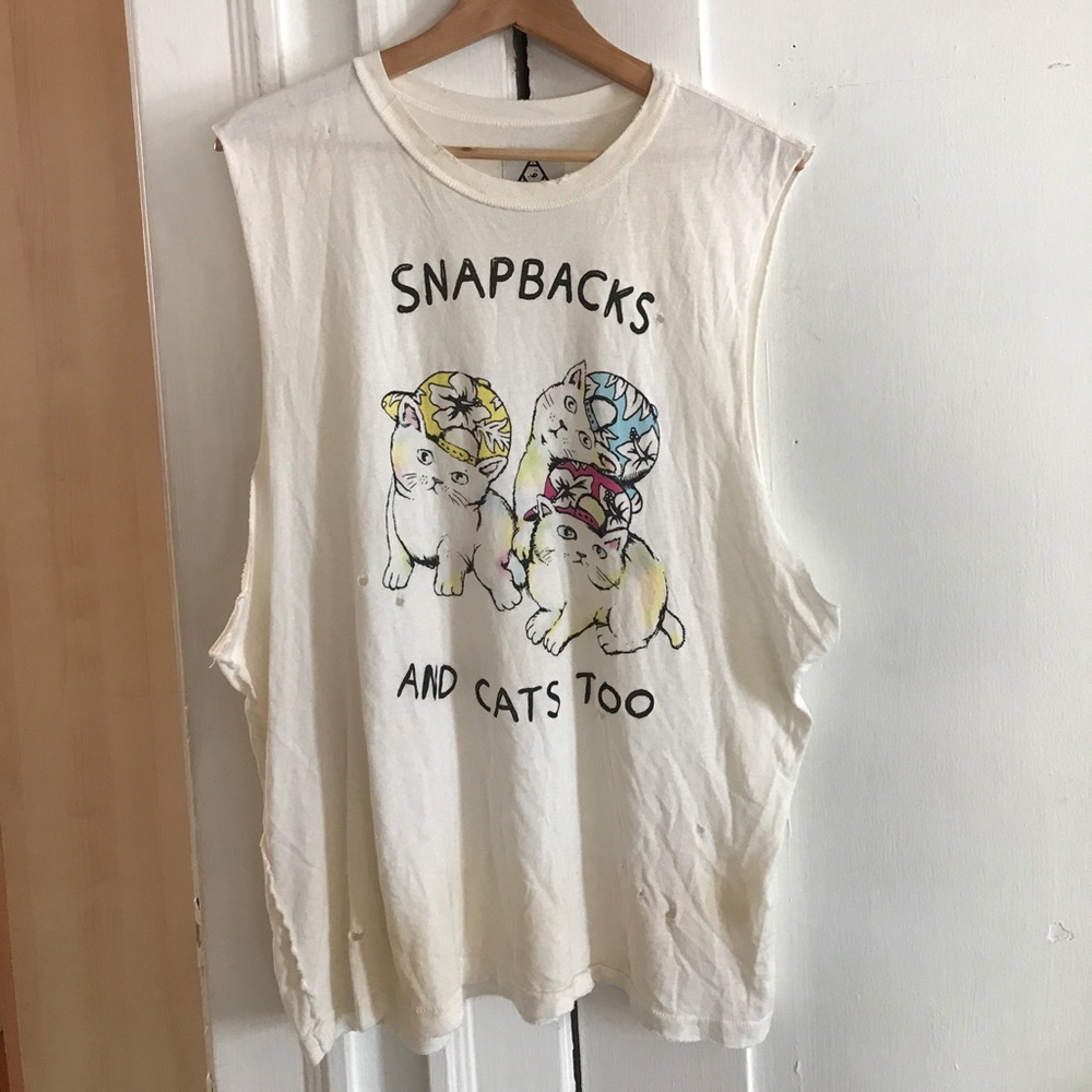 Unif Snapbacks and Cats Too Cut-off Tee