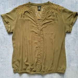 Sheer Olive Green Top
