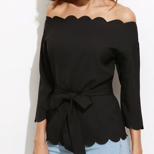 Black off shoulder top