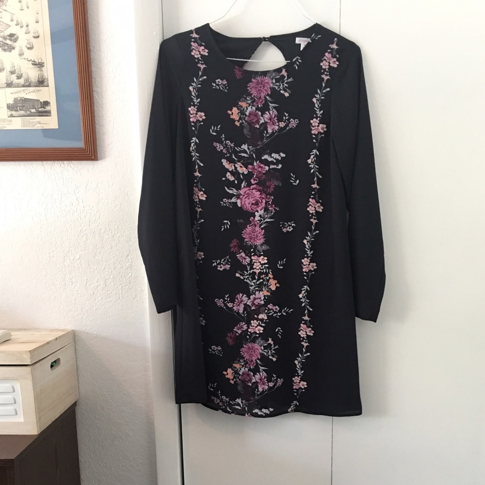 Navy floral mini dress