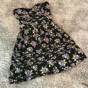 Urban outfitters floral strapless dress