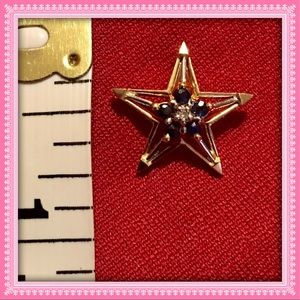 14k gold and sapphire/diamond star pendant