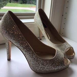 Gold Sequin Heels