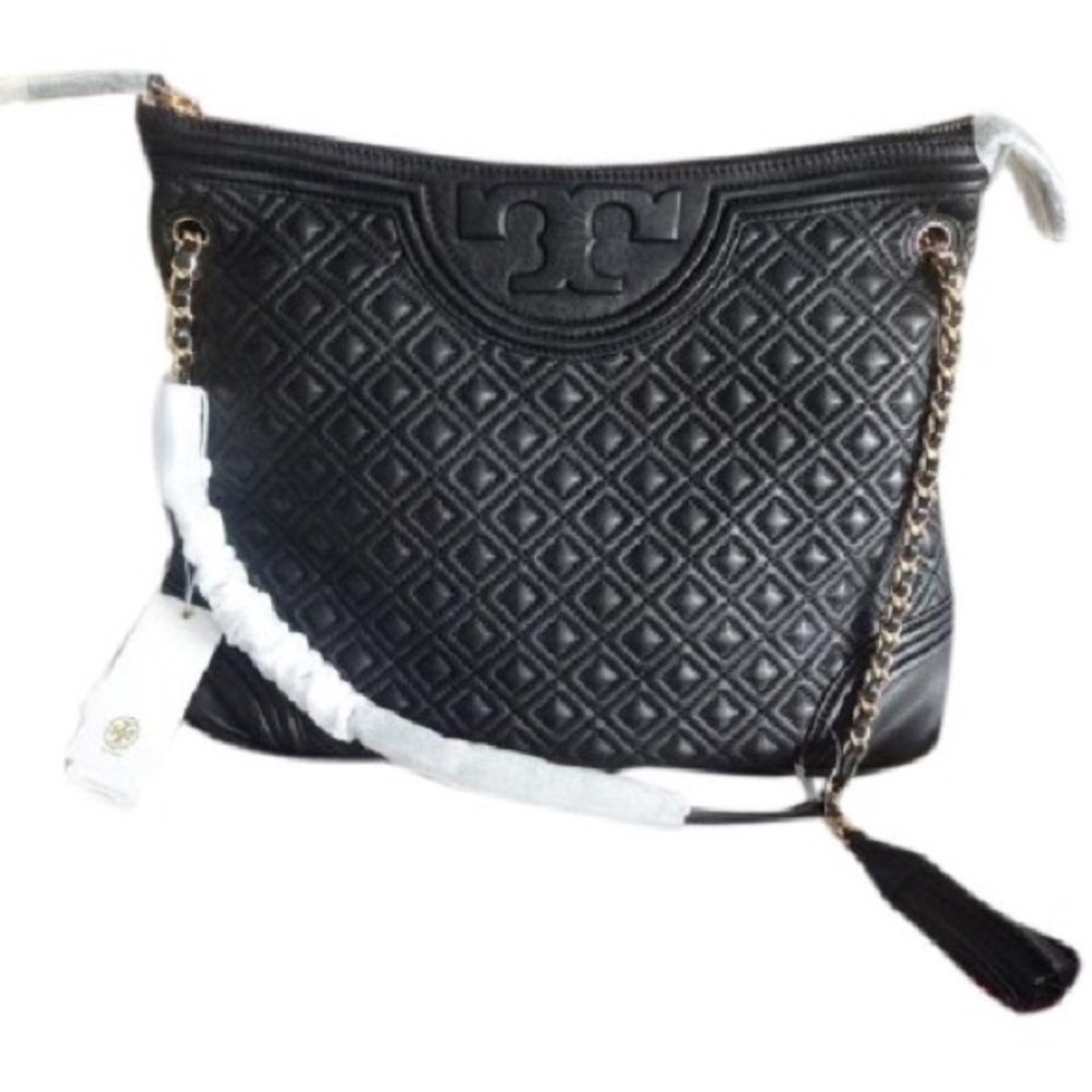 NWT Tory Burch Fleming Tote in black