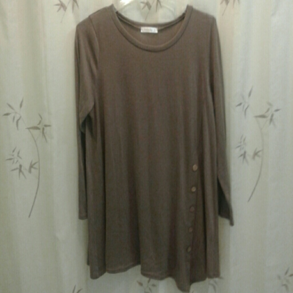 Toffee colored button shirt