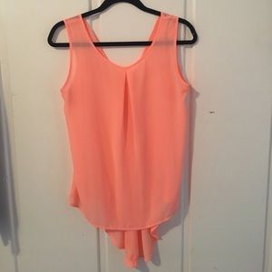 Peach short sleeve blouse
