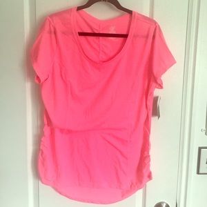 Athletic works pink work out tee, w synced sides
