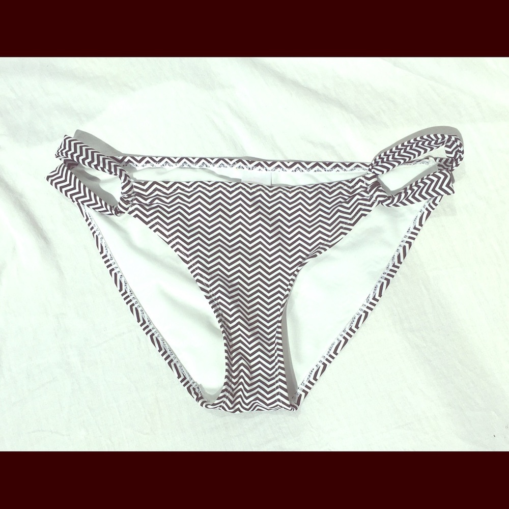 New Bikini Bottoms, Black and White Chevron Print