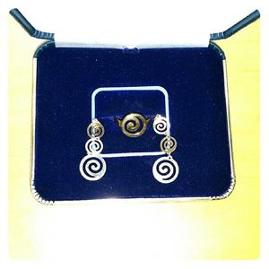 14k solid ring and matching earrings.